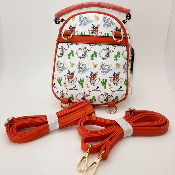 Looney Tunes Backpack Mini Merrie Melodies Fringe Western Bugs Bunny Roadrunner - Picture 5 of 10